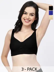 College Girl Pack Of 3 Full Coverage Non Padded T-shirt Bra With All Day Comfort