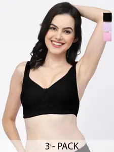 College Girl Pack of 3 Full Coverage Cotton T-shirt Bra With All Day Comfort