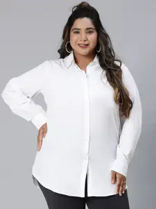 Oxolloxo Plus Size Relaxed Cotton Boxy Casual Shirt