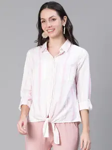Oxolloxo Women Relaxed Opaque Striped Formal Shirt