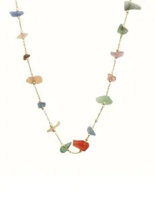 EL REGALO Artificial Stones Studded Minimal Necklace