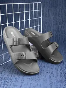 HRX by Hrithik Roshan Men Grey Rubber Sliders