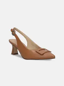 BAGATT Pointed Toe Embellished Leather Block Heels