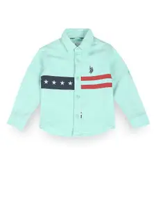 U.S. Polo Assn. Kids Boys Classic Graphic Printed Pure Cotton Casual Shirt