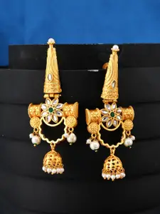 Silvermerc Designs Gold-Plated Contemporary Jhumkas