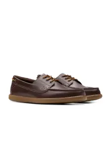 Clarks Men Round Toe Leather Boat Shoes