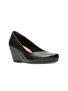 Clarks Leather Wedge Heeled Pumps