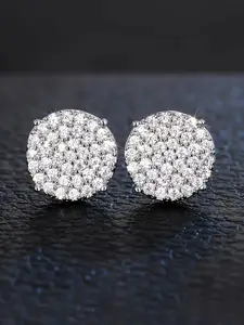Peora Silver Plated Cubic Zirconia Studded Studs Earrings