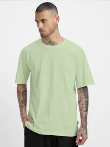 VEIRDO Drop-Shoulder Sleeves Pure Cotton Oversized T-shirt