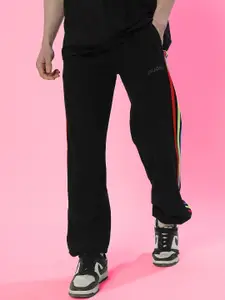 WEARDUDS Men Relaxed -Fit Rainbow Colorful Strips Joggers