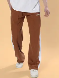 WEARDUDS Men Colourblocked Cotton Relaxed Fit Mid Rise Track Pants