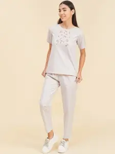 Sweet Dreams Embroidered Top & Flared Trouser