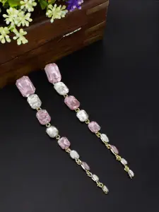 PRIVIU Gold-Plated Contemporary Drop Earrings