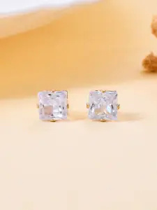 Silvermerc Designs Rose Gold-Plated Square Studs Earrings