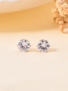 Silvermerc Designs Rose Gold-Plated Oval Studs Earrings