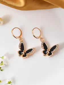 Silvermerc Designs Rose Gold Plated Butterfly Shaped Drop Earrings