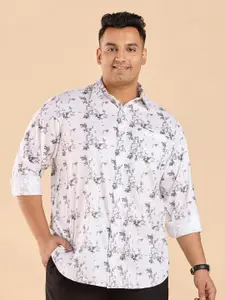 BIG HELLO Plus Size Abstract Printed Tencel Casual Shirt