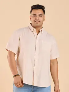 Big Hello - The Plus Life   Spread Collar Linen Casual Shirt