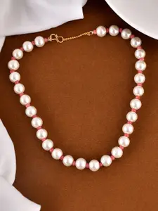 Silvermerc Designs Brass Gold-Plated Pearls Beaded Necklace