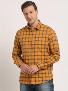 Turtle Relaxed Slim Fit Checked Pure Cotton Casual Shirt