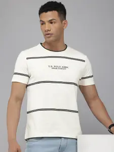 U.S. Polo Assn. Denim Co. Pure Cotton Striped Slim Fit T-shirt
