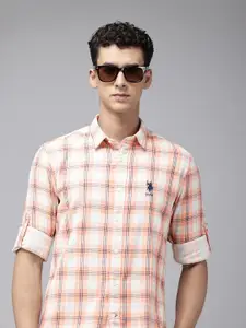 U.S. Polo Assn. Denim Co. Pure Cotton Slim Fit Checked Casual Shirt