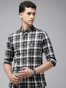 U.S. Polo Assn. Denim Co. Pure Cotton Slim Fit Tartan Checked Casual Shirt