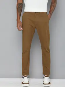 Flying Machine Men Mid Rise Slash Tapered Fit Chinos Trousers
