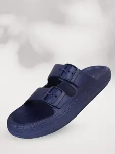 TRV Men Buckle Detailed Slip On Flip Flops