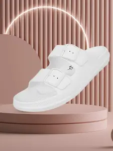 TRV Men Buckle Detailed Slip On Flip Flops