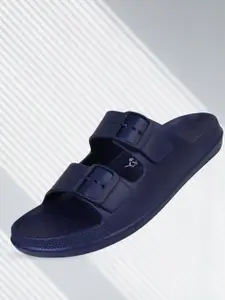 TRV Men Buckle Detailed Slip On Flip Flops