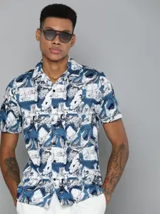 Flying Machine Pure Cotton Abstract Printed Casual Shirt