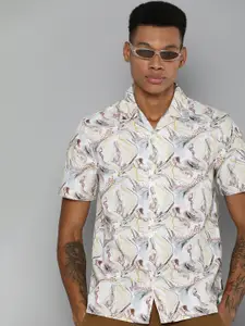 Flying Machine Pure Cotton Abstract Printed Casual Shirt