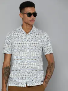 Flying Machine Pure Cotton Geometric Printed Casual Shirt