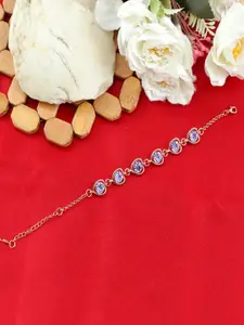 UNIVERSITY TRENDZ Women Gold-Plated Crystals-Studded Link Bracelet