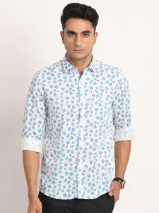 Turtle Relaxed Slim Fit Floral Printed Linen Casual Shirt