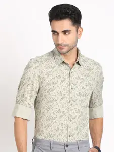 Turtle Relaxed Slim Fit Floral Printed Spread Collar Cotton Casual Shirt
