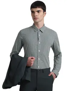 Jack & Jones Slim Fit Micro Ditsy Printed Pure Cotton Formal Shirt