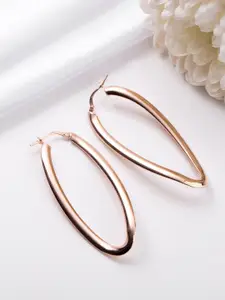 Zavya Rose Gold-Plated Contemporary Hoop Earrings