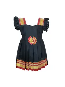 BAESD Infants Girls Sweetheart Neck Cotton Fit & Flare Midi Ethnic Dress