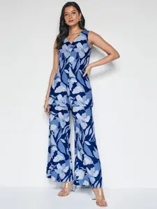 AND Floral Printed Longline Top With Palazzos
