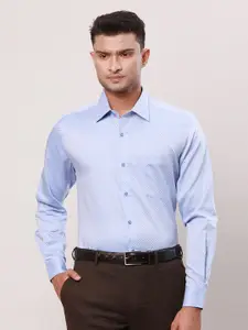 Raymond Gingham Checked Contemporary Fit Cutaway Collar Cotton Formal Shirt