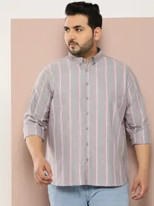 Sztori Men Plus Size Striped Pure Cotton Casual Shirt