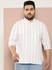 Sztori Men Plus Size Striped Pure Cotton Casual Shirt