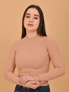 NoBarr Ribbed Mock Collar Pullover Sweater