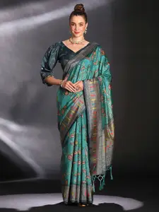 Saree mall Floral Printed Cotton Bagru Sarees