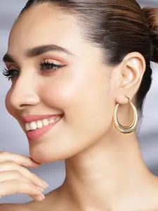 Rubans Voguish Stainless Steel 18K Gold Plated Anti-Tarnish Demi-Fine Hoop Earrings