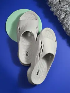 HRX by Hrithik Roshan Men Grey Self Design Sliders