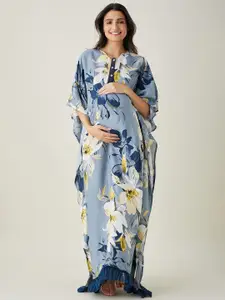 The Kaftan Company Maternity Floral Printed Maxi Nightdress