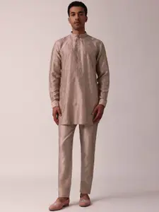KALKI Fashion Men Ethnic Motifs Embroidered Regular Thread Work Kurta with Trousers